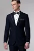 Klassisches Design, marineblaues Herren-Hochzeitskleid, Bräutigam, Smoking, ausgezeichnete Jacke, Blazer, Herren-Business-Dinner/Abschlussball-Anzug (Jacke + Hose + Krawatte) 531