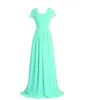 Neue einfache billige weiße lange Ballkleider mit Chiffon-Perle Plus Size Frauen formale Abend-Heimkehr-Cocktail-Promi-Party-Kleider QC1462