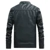 Automne Pu cuir Biker veste Moto grande taille 3xl 4xl hommes à manches longues Faux cuir Moto veste décontracté noir garçon manteau Male1