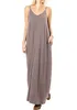 Vrouwen Solid Mouwloze Maxi Jurk Boho Designer Spaghetti Pocket Vloerlengte V-hals Losse Lange Rok Elegante Clubwear Ljja2536-1