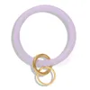 New trendy fashion ins designer cute lovely diamond glittering leather rubber keychain bangle bracelet for woman 30 colors