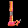Hookahs 14.1'' three layer Filtration Silicone big Beaker shape Bongs with glass water pipe