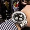 2019 New Quartz OS Movement 1884 Navitimer Chronograph Watch Men Sapphire Crystal Black Dial Band en acier inoxydable montre MONTRE4689605