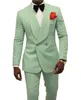 Guapo doble botonadura padrino chal solapa novio esmoquin hombres trajes boda/graduación/cena hombre Blazer chaqueta pantalones corbata B89