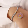 2020 Bohemian Cute Sunflower Charms Braided Bracelet for Women Child Adjustable Rope Chain Daisy Yoga Wristband Jewelry Friendship Bracelets