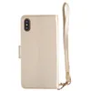 Sunjolly Lanyard Shine Leather Cases for IPhone 11 12 Mini 13 Pro Max X XR XsMax Flip Card Slot Wallet Stand Phone Cover Fundas Coque 7/7Plus 6/6S Plus