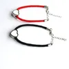 New sublimation bracelets fashion red black rope heart bead shape bracelet for women hot transfer printing consumables