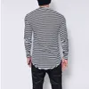 Överdimensionerad 5xl t shirt män svart o nacke långärmad män t -shirt randig tryck streetwear casual skjorta herr kläder camiseta198c