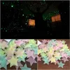 300pcs 3d estrelas brilham no escuro adesivos de parede luminosa adesivos de parede para crianças sala de bebê quarto quarto decoração home wy116