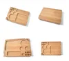 Wood Rolling Filling Tray Papers Back Flip Magnetic Smoking Tobacco Bamboo Wooden Box Single Layer JXW604