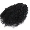 Brasileiro Afro Kinky Curly Natural 140g Ponytails Weave Clips em Elastic Band Ties Drawstring Raboatro Virgem Virgem Humano Extensão