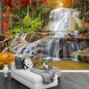 Niestandardowe 3d fotografii tapeta Home Decor Forest Waterfall Krajobraz Duża ścienna Nowoczesny salon sypialnia tło malowanie ścienne