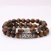 2 lager naturliga svarta lava turkos tiger ögonbön pärlor Buddha armband kit yogo eterisk oljet diffusor armband läkning smycken