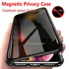 Magnetyczna prywatność metalowe obudowy dla iPhone 15PROMAX 15PRO 14PROMAX 14 13 12 11 Promax XS Max XR 15 14PLUS Zapobiegaj złagodzeniu podglądu dla 13pro 12pro iPhone Case Zachowaj prywatność