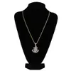 New 18K Gold Plated Iced Out Cublic Zirconia Vintage Anchor Pendant Necklace Twist Chain 2 Colors Hip Hop PunkRock Jewelry Gifts for Guys