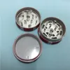 12pcs/lot 3 parts tobacco grinder chip GRINDER 42.5*28mm 38g 12pcs per box Creative metal + plastic Portable fast smooking tools