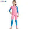 Kinder Langarm Lycra Neoprenanzug Kinder Einteiliger Badeanzug Schwimmen Tauchanzug Jungen Mädchen Badeanzug Kind Surfen Bootfahren Strand