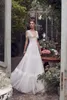 Asaf Dadush 2019 Vestidos de novia Bohemio con cuello en v Manga corta Vestido de novia con apliques de encaje A-Line Beach Garden Vestidos de novia Robe De Mariee