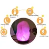 Natuurlijke hand gesneden USB houten gevormde basis Himalayan Crystal Rock Salt Lamp Air Purifier Nachtlampje