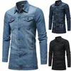 Jaqueta Masculina Märke Kläder Män Jacka 2018 Lång sektion Bomber Jacka Taktisk Hooded Casual Slim Cowboy Male 3XL