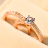 Choucong Brilliant Crystal Diamond Wedding Ring Set Toppkvalitet 18kt Rose Gold Filled Fashion Smycken Löfte Förlovningsringar för kvinnor