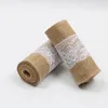 Koronki Bowknot Krzesło Pokrywa Burlap Sashes Krzesło Dekoracja Wedding Decor DIY Rzemiosło Rocznika Ślubny Festiwal Dekoracja