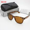 2 uds nuevas gafas de sol cuadradas retro de alta calidad para hombres y mujeres montura marrón lente verde protección UV400 funda negra 1633397