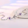 Nehzy 925 Joyería de plata esterlina pulsera de mujer de alta calidad Mujer retro de cinco puntos de color púrpura de 205 cm brazalete4459967