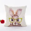 Happy Easter Pillow Cases Linen Home PillowCase Cross-border supply Amazon rabbit Easters cartoon print pillowcases car backrst hugging sofa cushion covers