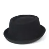 100% Yün Erkekler Domuz Pie Şapka Baba Kış Siyah Fötr Şapka Için Beyefendi Düz Melon Porkpie Için Üst Şapka Boyutu S M L Xl Y19070503