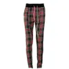 Hot outono Nova Manta Scottish Mens Side Stripe Calças Calças Checkered Calças Long Calças Causas Sweetpants Streetwear Plus Size