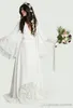 Tanie sukienki plażowe plus eleganckie boho długie dzwonek koronkowy aplikacja bohemiana suknie ślubne sukienki ślubne vestidos de novia 0430