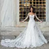 Gorgeous 3d Applique Off Shoulder Long Sleeves Lace Wedding Dresses Mermaid 2019 Beaded Crystal Court Train Bridal Gowns African Wedding