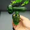 Nouveau Tuyau en verre fantôme vert gros Bongs tuyaux de brûleur à mazout conduites d'eau plates-formes en verre fumer