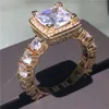 Choucong 2018 Anel Vintage 5A Zircão CZ Rose Gold Cheio 925 Anéis de Banda de Noivado de Prata Conjunto para Mulheres Bridal Bijoux