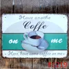 Kawa Cafe Tin Sign Wall Decor Vintage Craft Art Painting Malowanie cyny Plakat Cafe Shop Bar Club Home Decorate