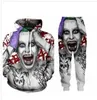 Sprzedaż hurtowa-nowe mody mężczyźni/kobiety samobójstwo Squad Joker bluza biegaczy śmieszne 3D drukuj Unisex bluza z kapturem + spodnie ZZ05