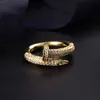 Moda- Corea del Sur red de moda celebridad estilo de moda personalidad anillo de uñas galvanizado oro tendencia fabricante de joyas sal directa