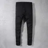 Sokotoo hommes mince maigre cristal strass patchwork déchiré jean mode patch noir stretch denim pantalon 2485