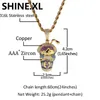 Mens Hip Hop Jewelry Crystal Multicolour Cartoon Money Cup Collier Pendentif avec Corde Chaîne Chaîne Cubaine Iced Out Zircon Bling Collier