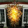 Office Amber Colored Indoor Decor Hand Blow Murano Chandelier Lamp, Hotel Gellary Art Golden Glass Pendant Lights