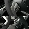 Alcantara Carbon Fiber Leather Steering Wheel Stitch Wrap Cover For Tesla Model3245T