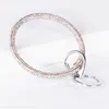 INS Silicone Wrist Key Ring with Bracelets Glitter Crystal Rhinestone Silicone Bracelet Keychain Bangle Circle Car Key Chain Jewel8089334