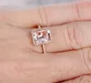 Choucong Fashion Princess Cut Pierścień Róża Złoto Wypełnione 2ct Diament Rocznica CZ Rocznica Band Pierścienie Dla Kobiet Palec Biżuteria Prezent