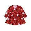 Roupa do bebê de Natal Bebés Meninas Vestidos 2019 Novos estilos Desenhos animados Santa Claus ELK vestidos estampados manga comprida de algodão meninas vestir Natal