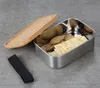 High End Safety Food Container Practical With Cover Sushi Lunch Box Easy To Clean Bento Boxes Wooden lid SN2341