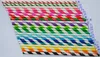 Färgglada Drick Paper Straws Strip Dricka Miljövänligt Drickande Straws Födelsedag Bröllop Dekorativ Party Event Hawaiian Holidays Luau Sticks