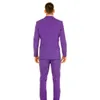 Populaire violet deux boutons marié smokings revers cranté hommes costumes mariage/bal/dîner meilleur homme Blazer (veste + pantalon)