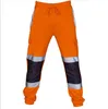 Nouveau mode décontracté hommes pantalons Patchwork argent réfléchissant mode noir Orange pantalon de créateur grande taille SXL VVJU