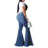 Flareleg jeans vrouwen nieuwe hoge taille jeans bell bodem gescheurd 2020 voor vrouwen denim mager mom wide been broek 2020250